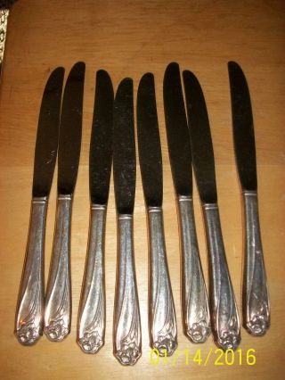 8 Daffodil Pattern 1847 Rogers Bros Silverplate Knives photo