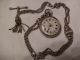 Antique Silver Ladies Fob Watch & Silver Albertina Chain Pocket Watches/ Chains/ Fobs photo 1