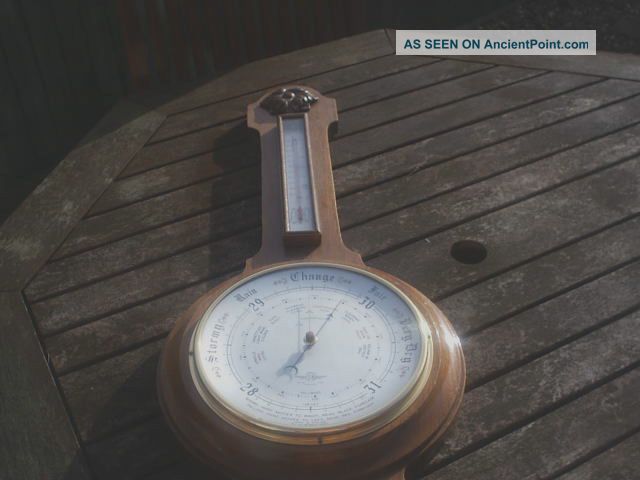 Lovely Old Wooden Wall Deco Barometer Very Big One Other Antique Science Equip photo