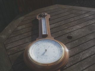 Lovely Old Wooden Wall Deco Barometer Very Big One photo
