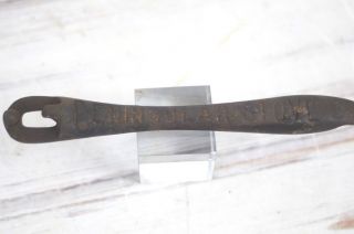 Antique Large Cast Iron Metal Embossed Stamped Peninsular Stove Lifter Handle photo