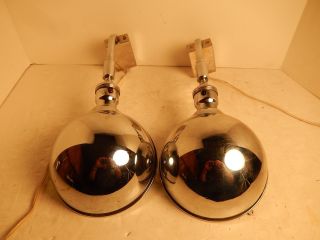 Vintage Koch & Lowy Wall Mounted Articulating Chrome Lamp Pair photo
