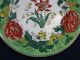 Antique Wedgwood Horticultural Polychrome Plate Green Rim Transferware 1879 Plates & Chargers photo 2