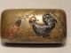 Very Fine Antique / Vintage Japanese Mixed Metal Box Hen Rooster Brass Bronze Boxes photo 6