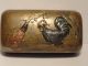 Very Fine Antique / Vintage Japanese Mixed Metal Box Hen Rooster Brass Bronze Boxes photo 8
