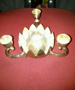 International Silver Company Silverplate Lotus Blossom Candle Holder. photo