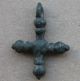 European Early Medieval Period Bronze Cross Pendant Religion Symbol 1150 Ad Vf, European photo 4