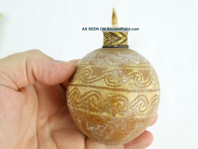 Vintage Papuan Incised Lime Gourd With Orchid Stem Stopper Png Papua Guinea Pacific Islands & Oceania photo