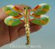 Likable Asian Chinese Old Cloisonne Hand Carved Dragonfly Statues Pendant Other Antique Chinese Statues photo 2