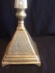 Early 18th Century Or Late 17th Century Islamic Antique Brass Candlestick Middle East photo 1