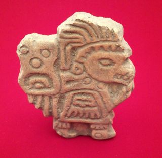 Teotihuacan Clay Pre Columbian Fragment Mexico Mayan Artifacts 6 photo