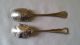 Two Antique Silverplate Sugar Spoons Puritan & Rose,  Rockford & Rogers 1900 - 1940 Flatware & Silverware photo 1