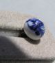 Button Cobalt Blue Swirl White Glass Ball Shaped Antique 1800 ' S Button Buttons photo 1