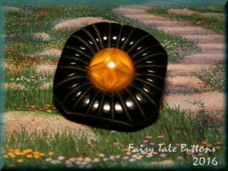 Vintage Bakelite Collectible Chocolate Puffy Pillow W Apple Juice Cat Eye Button photo