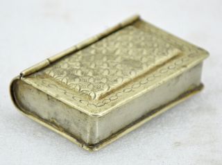 1900s Indian Antique Hand Crafted Nickel Coated Brass Betel Nuts Box photo