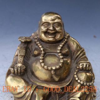 Ingenious Chinese Brass Handwork Statues - - Maitreya photo