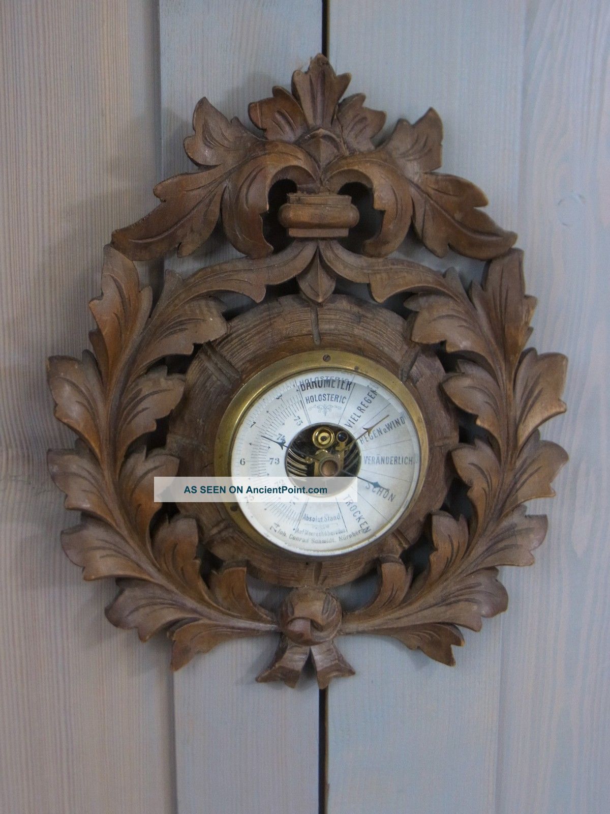 R2 Brienz Antique Black Forest Carved Barometer 1890´s - 1900´s German Barometers photo