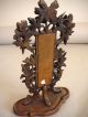 Old French Carved Ornate Wood Framed Thermomoter Barometers photo 3