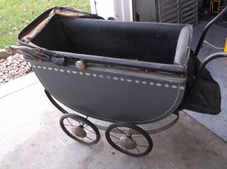 Antique Baby Buggy/strolle/carriage Very For The Era photo