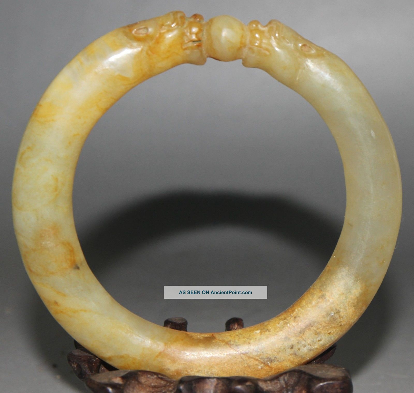 Ancient Chinese Hetian Jade Bangle Carved Jade Bracelet Bracelets photo