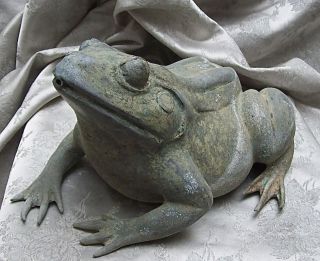 Vintage Cast Bronze Metal Frog Sculpture Figurine Fountain Water Spitter 1 photo