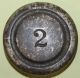 2 Vintage Round Cast Iron Scale Weights/1lb - 2lb/nickel Plating/$6.  80 To Ship /nr Scales photo 1