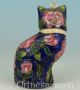 Lovely Chinese Old Cloisonne Hand Carved Cat Statue Pendant Decorative Arts Gift Other Antique Chinese Statues photo 1