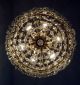 Antique / Vintage French Basket Style Brass & Crystals Chandelier Ceiling Lamp Chandeliers, Fixtures, Sconces photo 10