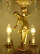 8 Light Cherubs Figures Chandelier Gold Bronze Vintage Lamp Old Ancient Brass Chandeliers, Fixtures, Sconces photo 4