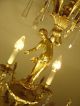 8 Light Cherubs Figures Chandelier Gold Bronze Vintage Lamp Old Ancient Brass Chandeliers, Fixtures, Sconces photo 5