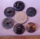 6 Antique Victorian Assorted Floral Metal Buttons 9/16 - 5/8 
