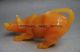 Exquisite Workmanship Chinese Yellow Jade Carving Cattle Statue Oxen photo 1