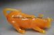 Exquisite Workmanship Chinese Yellow Jade Carving Cattle Statue Oxen photo 2