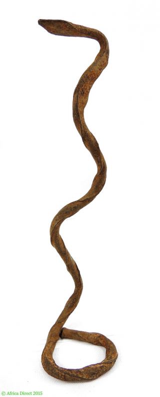 Lobi Iron Snake Currency Standing Coiled Africa Was $45.  00 photo