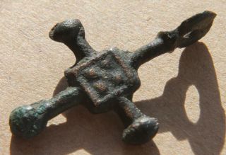 Viking Period Bronze Scanda Cross Pendant Scandinavian Norse Amulet 900 Ad, photo