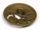 Antique French Enamel Button Hand Painted W/ Pierced Turquoise Leaves Buttons photo 1