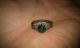 Loracwin Fantastic Ancient Medieval Bronze Ring With Green Glass Carved Roman photo 3