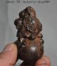 Old Chinese Rosewood Wood Hand - Carved Longevity Gourd Calabash Cucurbit Other Antique Chinese Statues photo 2