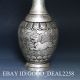Chinese Silver Copper Handcarved Vase W Kangxi Mark Vases photo 1