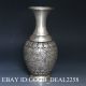 Chinese Silver Copper Handcarved Vase W Kangxi Mark Vases photo 3
