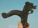 Pray Chinese Old Bronze Hand Carved Dragon Statue Cane Walking Stick Head Other Antique Chinese Statues photo 1