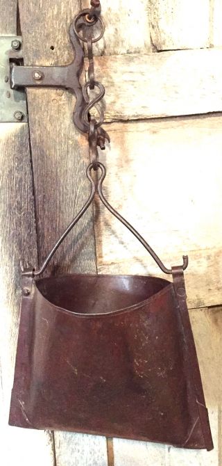 Very Rare Antique Handmade Metal Bucket In Silver & Giold Colorado Mine photo