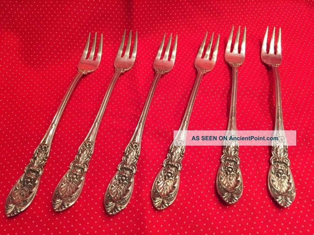 International Silver (6) Sterling Cocktail Forks 5 1/2 