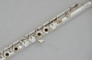 Antique Auguste Bonneville Paris No.  3928 French Silvered Flute Complete Restored photo