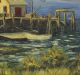 Antique Early 20thc O/c Fishing Boat Dock Harbor Nautical Oil Painting Nr Other Maritime Antiques photo 4