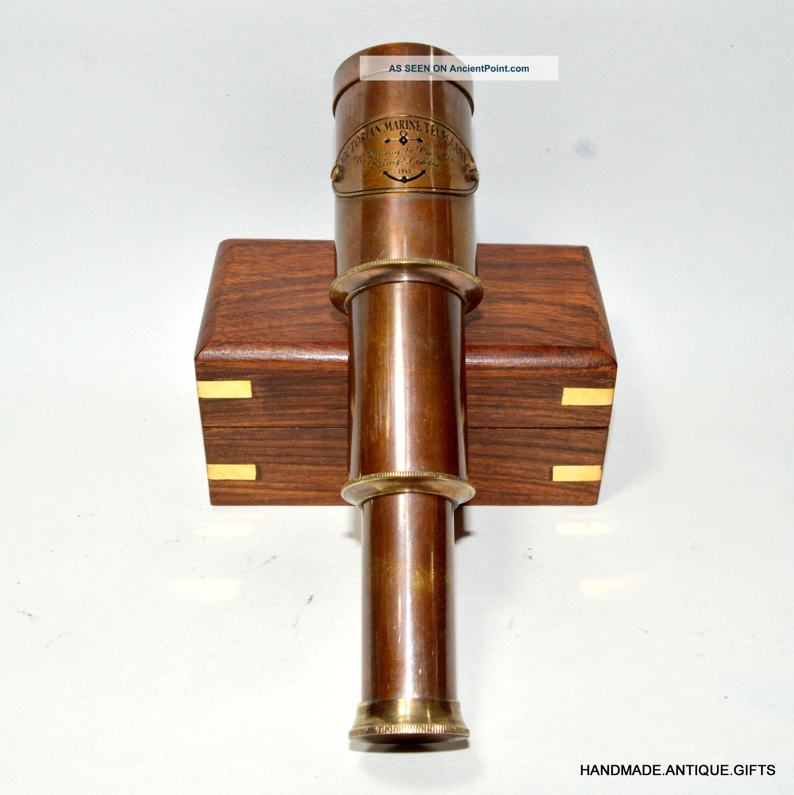 Victorian Telescope Solid Brass Telescope Hard Rosewood Wooden Box Gift Telescopes photo