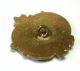 Antique French Enamel Button Fancy Champleve Border W Hand Paint Flowers Buttons photo 1
