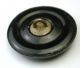 Antique Black Glass Button House Fly Design Nbs Med Size 15/16 Inch Back Marked Buttons photo 1