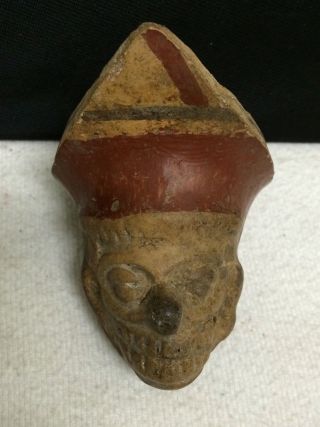 Ancient Costa Rica Pre Columbian Pottery Face Rattle Bowl Foot Fragment Mayan photo