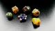 6 Ancient Phoenician Fused Glass Beads - Disk Pear And Cube Shaped 500 - 300 Bc Roman photo 1